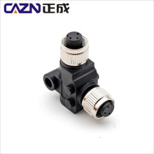 Waterproof IP67 3 4 5 8 12 core M12 L Type Right angle Elbow Female to Female Cable Adapter Connector